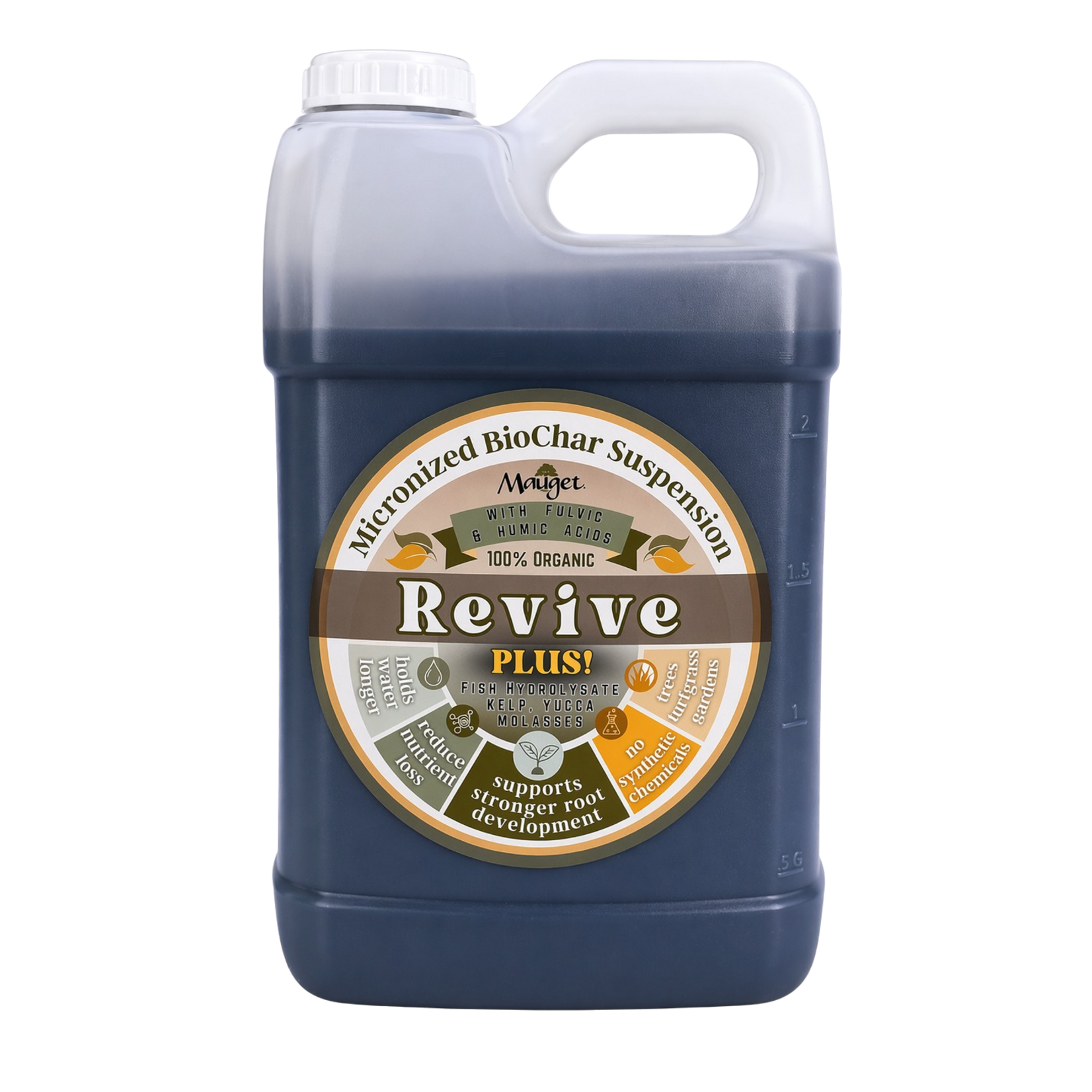 Mauget Revive Plus - BioChar + Biological Enhancers for Trees and Shrubs by Mauget 2.5 Gal Jug