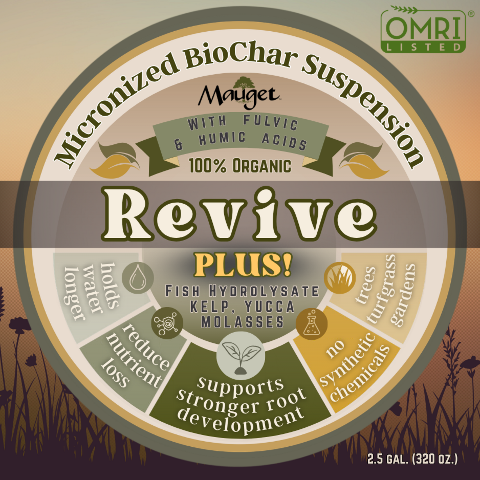 Mauget Revive Plus - BioChar + OMRI Listed® Biological Enhancers for Trees and Shrubs by Mauget 2.5 Gal Jug