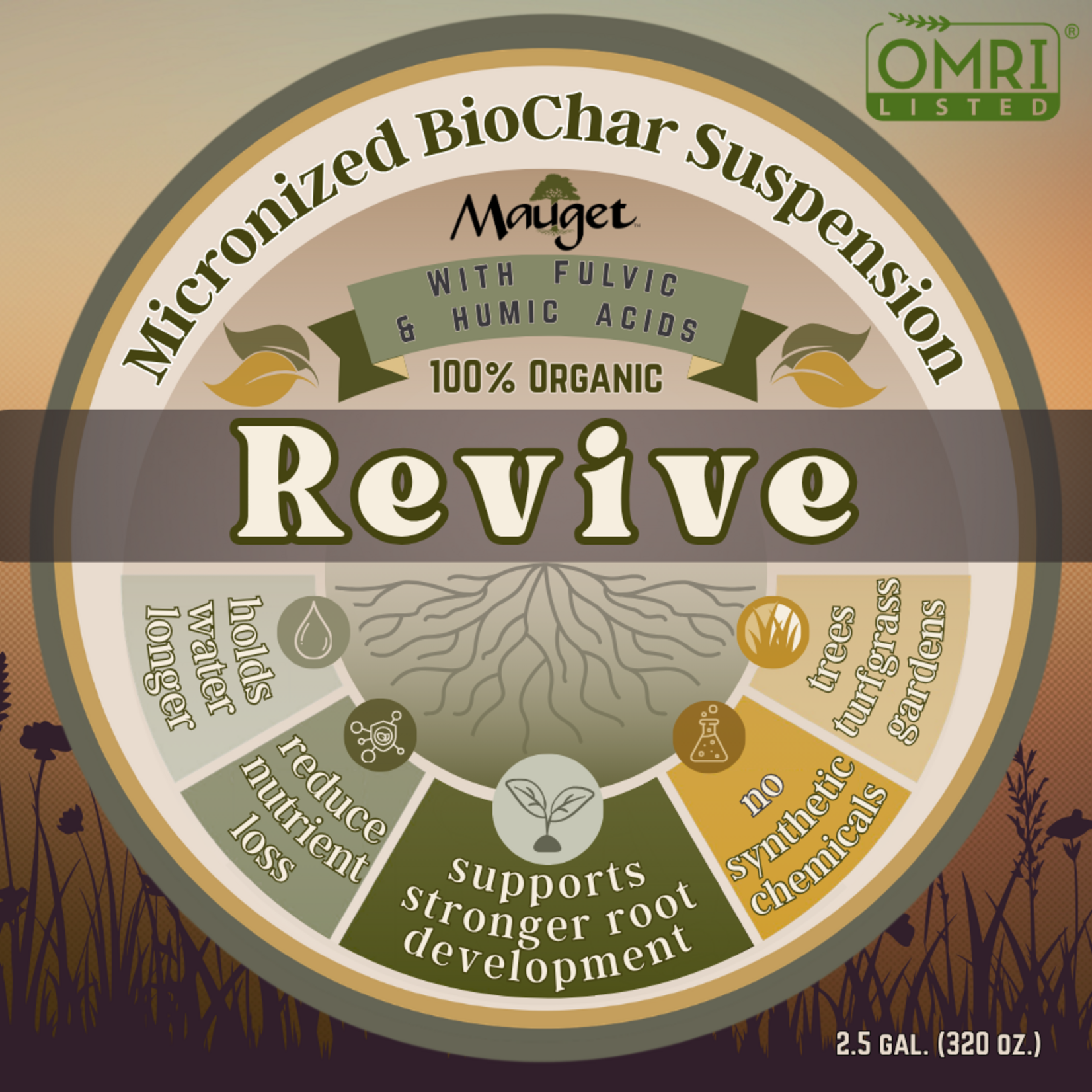 Mauget Revive 100% Organic OMRI Listed® Micronized BioChar Suspension 2.5 Gal Jug