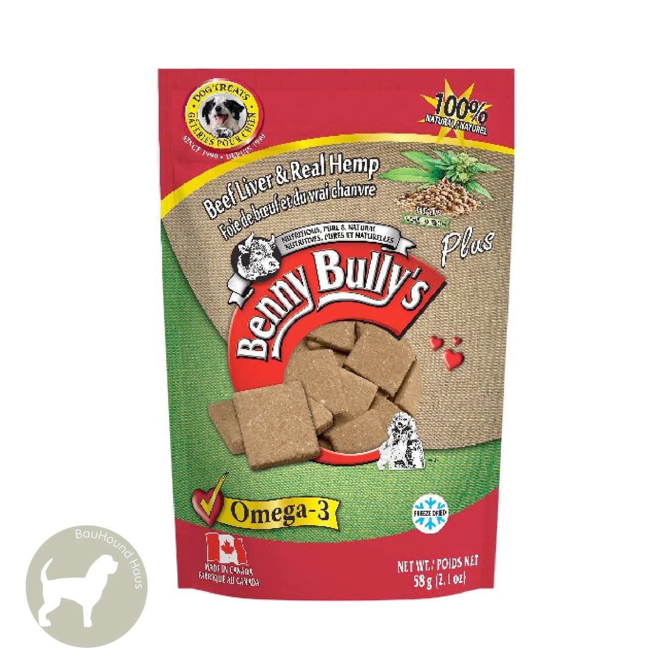 Benny Bully's Benny Bully's Beef Liver Plus Hemp Treats, 58g