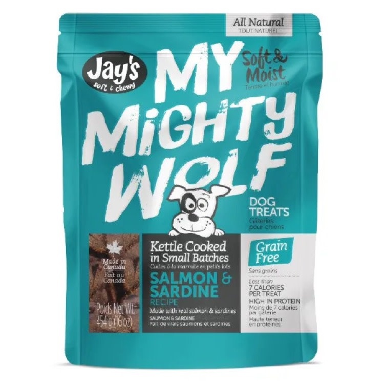 My Mighty Wolf Jay's  My Mighty Wolf Moist Salmon & Sardine Treat, 150g