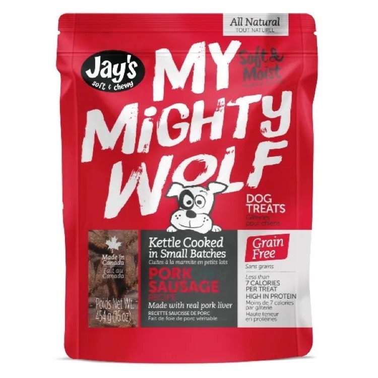 My Mighty Wolf Jay's My Mighty Wolf Moist Pork Sausage Treat, 454g