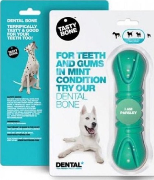 Tasty Bone Tasty Bone I AM Parsley Dental Bone Dog Toy, Small