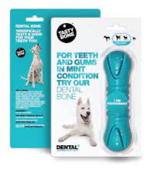 Tasty Bone Tasty Bone I AM Peppermint Dental Bone Dog Toy, Small