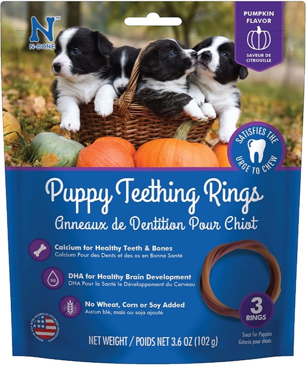 NPIC NPIC Puppy Teething Ring Pumpkin, 3-pack