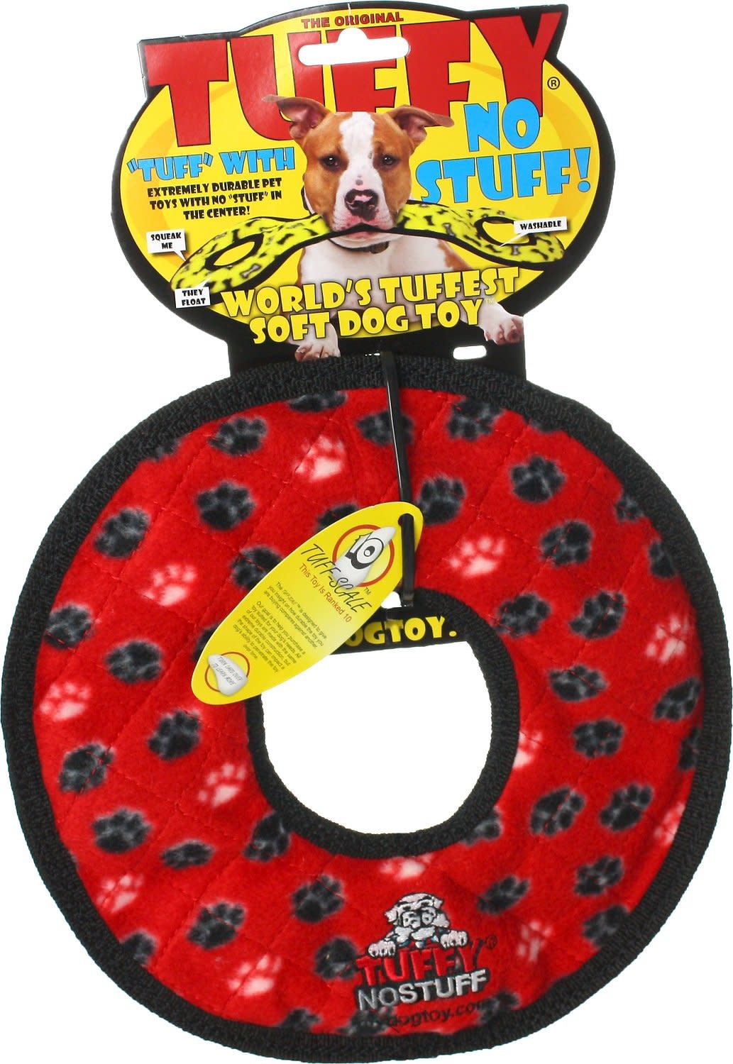 VIP Pet Products Tuffy Dog Toy Ultimate Stuffingless Ring, Red Dog Toy