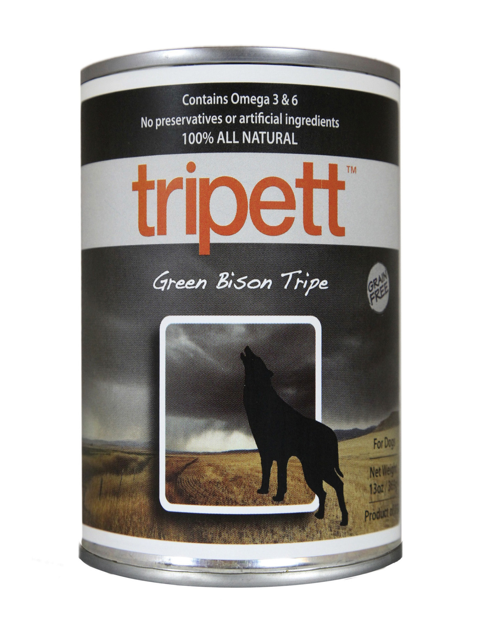PetKind Tripett Green Bison Tripe Can, 14oz CASE