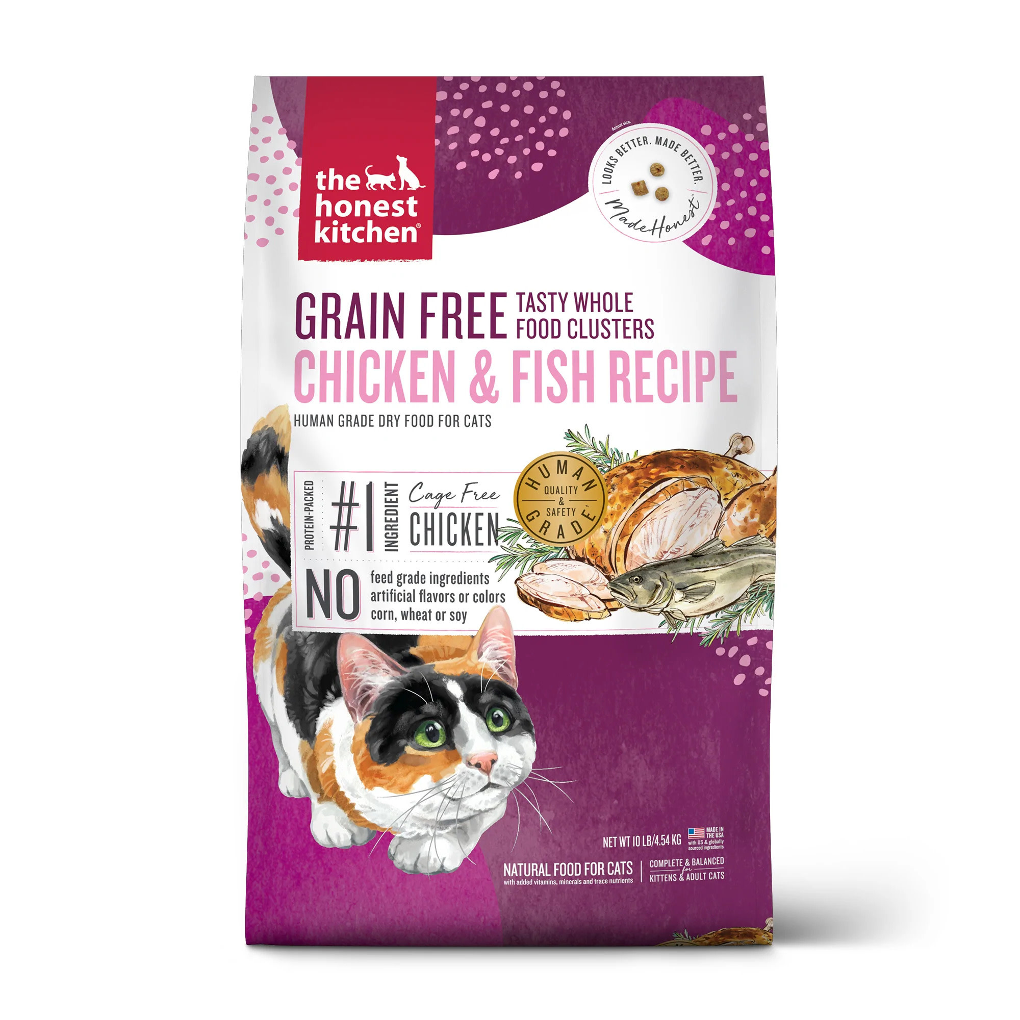 Honest Kitchen Honest Kitchen Cat Clusters Chicken & Fish Recipe, 10lb