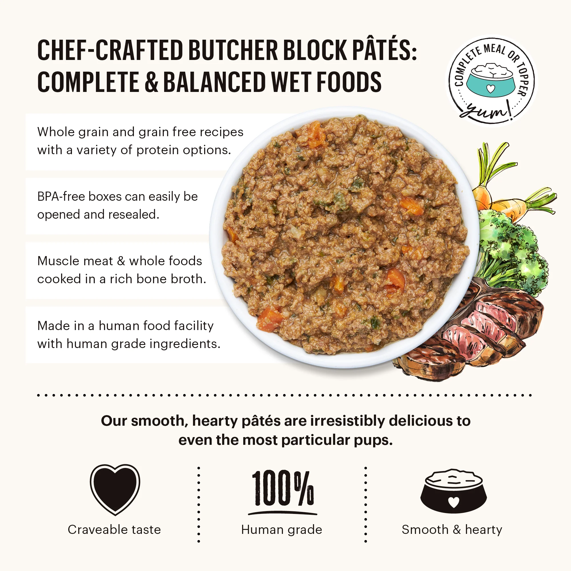 Honest Kitchen Honest Kitchen Butchers Block Chicken & Super Greens Pate Dog Food, 10.5oz CASE