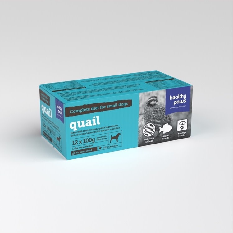 Healthy Paws Healthy Paws Canine Complete Quail  RAW, 2.65lb