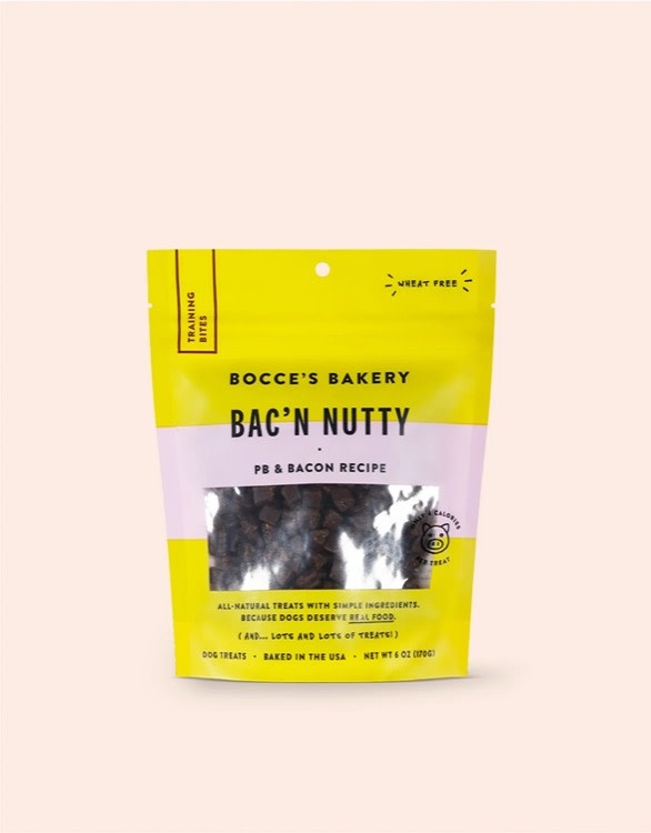 Bocce's Bakery Bocce's Bakery Bac'n Nutty Peanut Butter & Banana Training Bites, 6oz