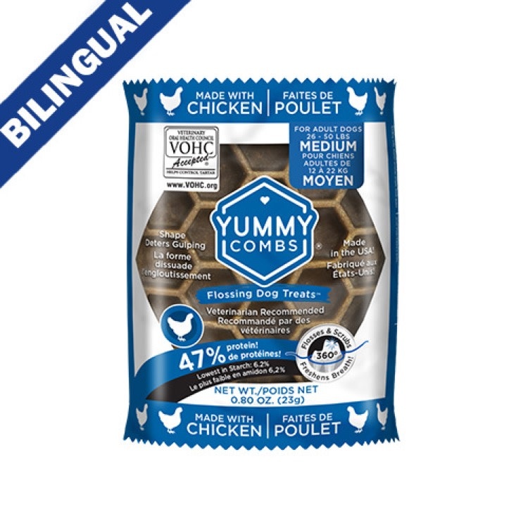 Yummy Combs Yummy Combs Flossing Dog Treats Chicken, Medium .80oz