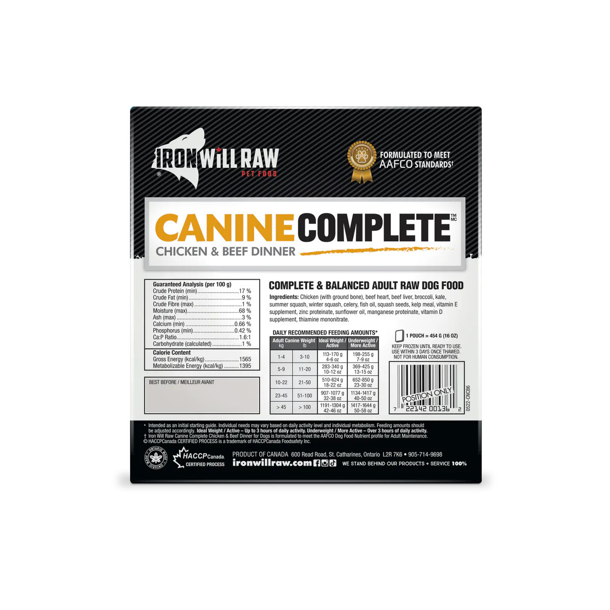 Iron Will Raw Iron Will Raw Canine Complete Chicken & Beef Dinner, 6lb
