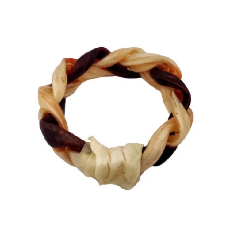 Munchie Bones Munchie Bones Natural Braided Collagen Ring Chew