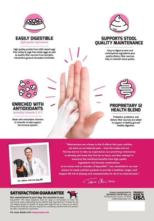 Square Pet Square Pet VFS Canine Ideal Digestion Formula 4.4lb