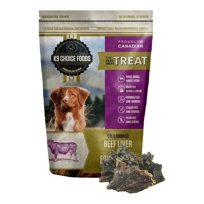 K9 Choice Frozen Cold Smoked Beef Liver 227g