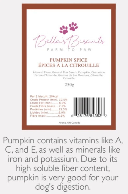 Bella's Biscuit Bella's Biscuits Pumpkin Spice 250gm