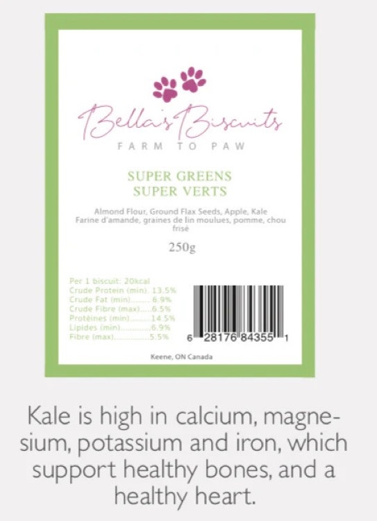 Bella's Biscuit Bella's Biscuits Super Greens 250gm