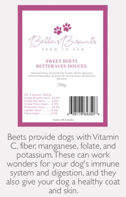 Bella's Biscuit Bella's Biscuits Sweet Beets 250gms