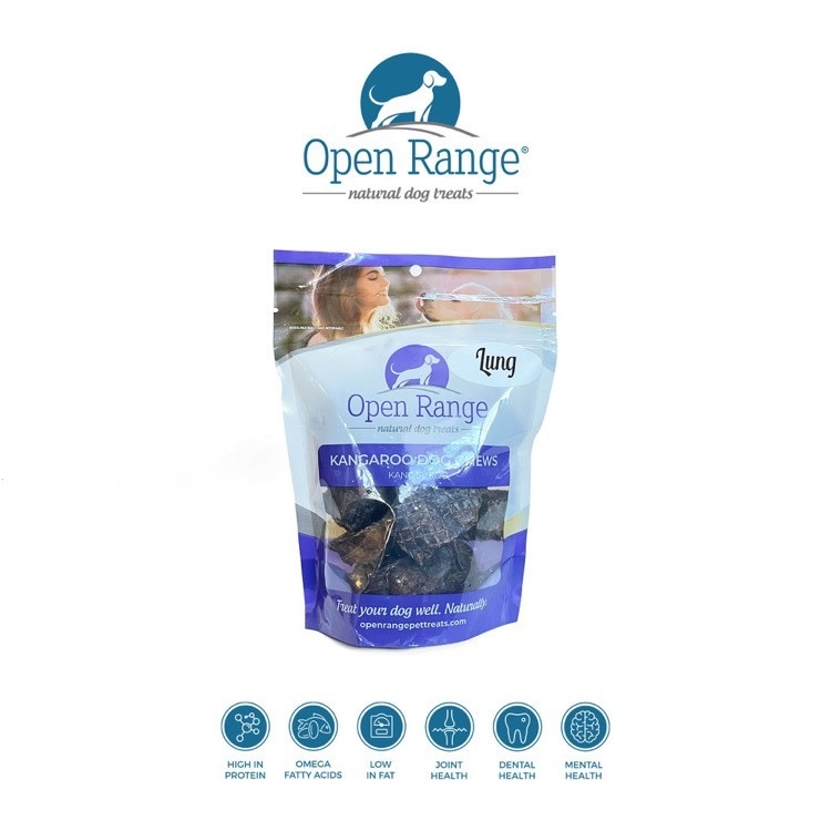 Open Range Open Range Kangaroo Dog Lung Cubes 85g