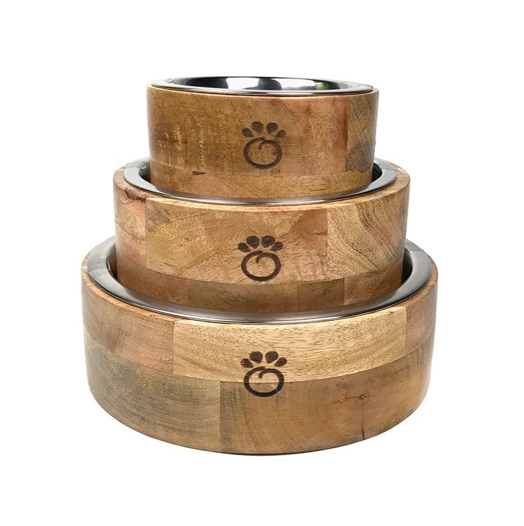 GF Pet GF Pet, Mango Wooden Single Dog Bowl