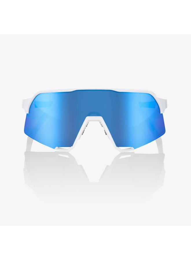 100% S3 - Matte White - HiPER Blue Multilayer Mirror Lens
