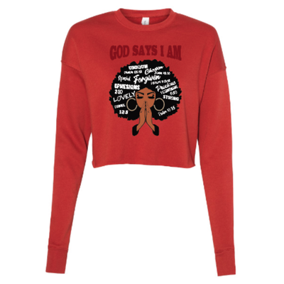 GOD SAYS I AM - SWEATSHIRT CROP GOD SAYS I AM - SWEATSHIRT CROP