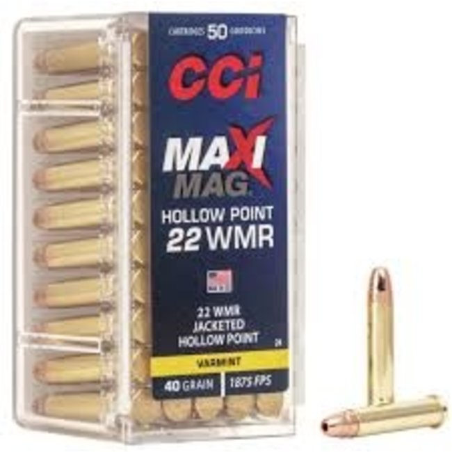 CCI CCI Maxi Mag HP Rimfire Ammo 22 Win Mag 40GR FPS 50RDS
