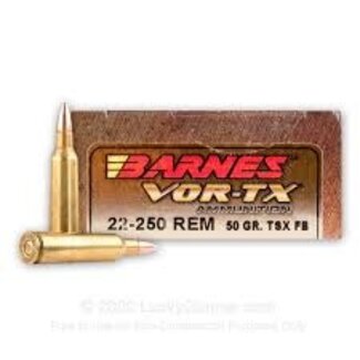 Barnes Barnes VOR-TX Rifle Ammo 22-250 REM, TSX FB, 50 Grains, 3830 fps