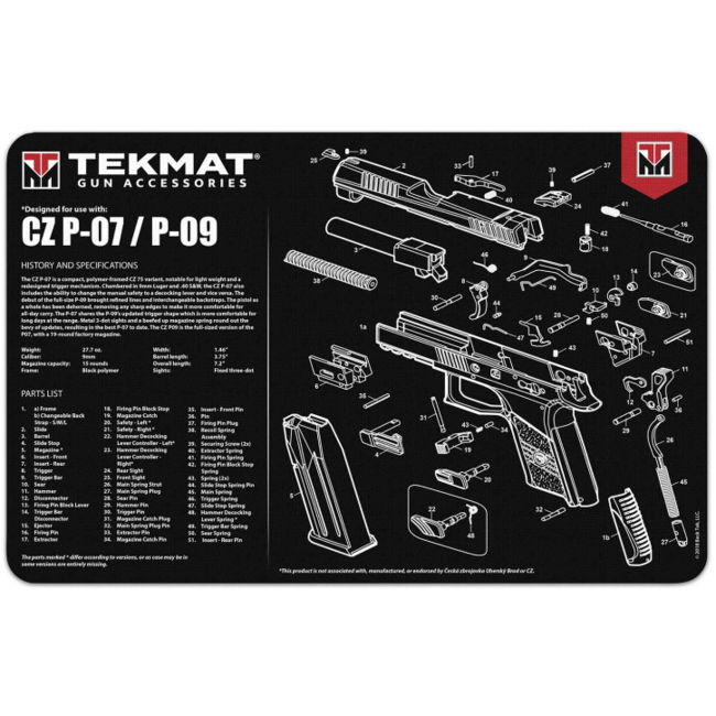 tekMat TekMat TEK-R17-CZ75 Gun Cleaning Mat 11"x17"