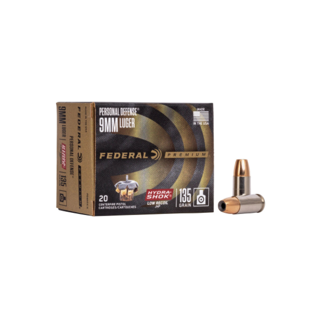 Federal Federal Personal Defense 9mm Luger135GR Hydra-Shok Low Recoil JHP