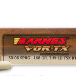 Barnes Vor-tx Rifle Ammo 30-06 SPR TTSX BT 168Gr 20ct