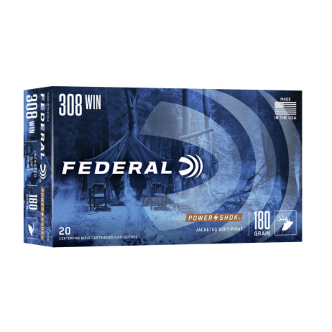 Federal Federal 308 WIN power shok 180GR SP 20ct — Siwash Sports
