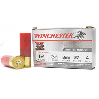 Winchester Winchester XB124 Super-X Shotgun Ammo 12 GA, 2-3/4 in, 4B, 27 Pellets 5ct