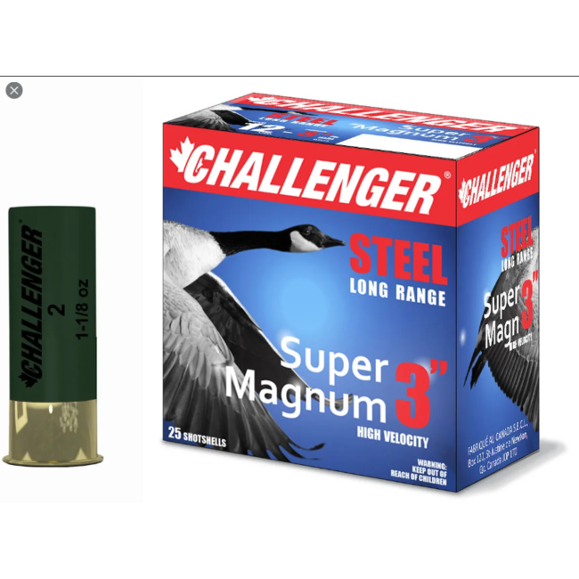 Challenger Challenger Ammo 50179 12GA 3" Steel Shot BBB 1 1/8oz Box 25