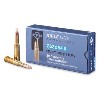 PPU PPU Rifle Ammo 7.62x54R Match FMJ 182gr 20 Rounds