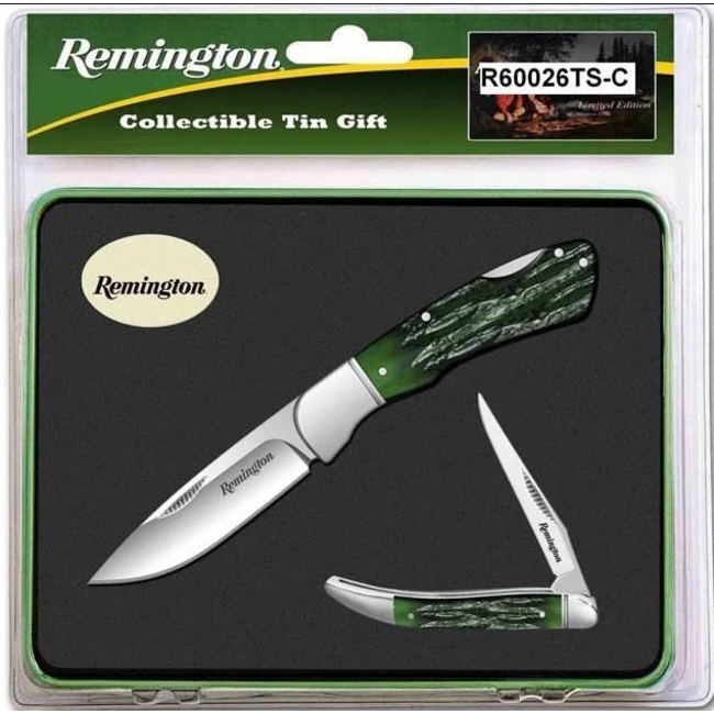 Remington Remington Collectible Tin 2 Knives Set Folding Liner