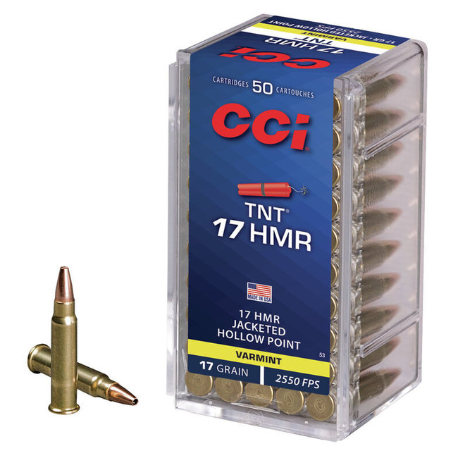 CCI CCI HMR TNT Rimfire Ammo 17 HMR JHP 17 GR 50RD — Siwash Sports