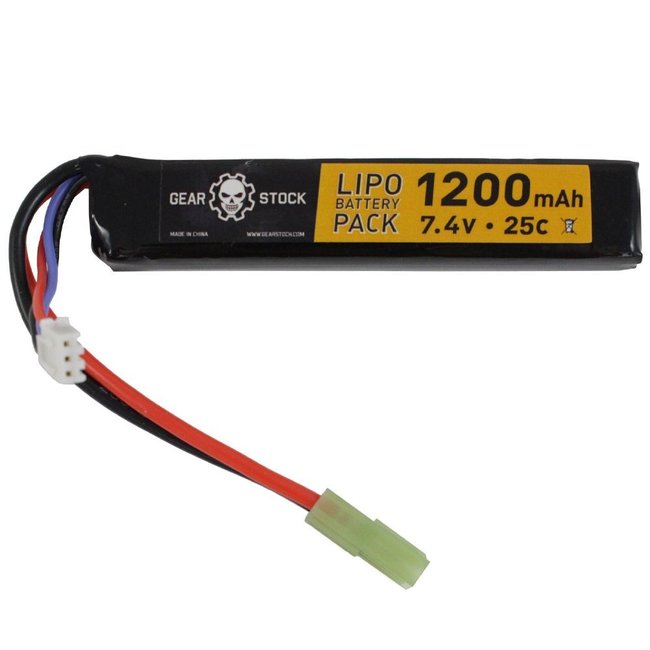 Gear Stock 7.4V 25C 1200mAh Stick Lipo Airsoft Battery