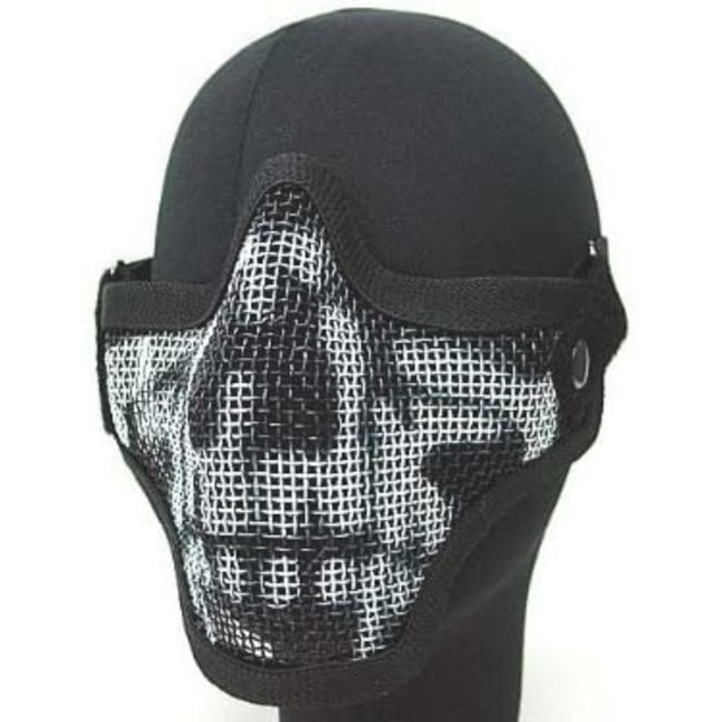 Gear Stock Gear Stock Half-Face Mesh Airsoft Mask Black Skull