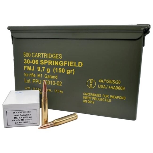 PPU 30-06 SPR 150GR FMJ M1 Garand Metal Can 500 RDS