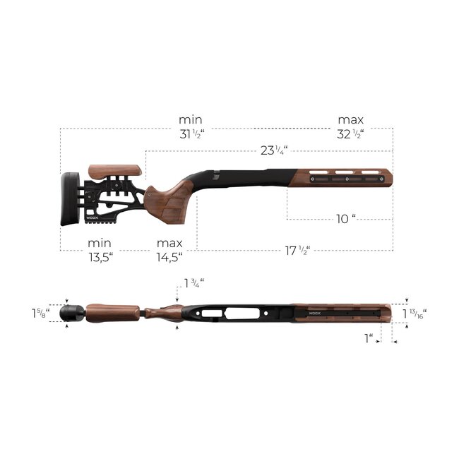 WOOX Furiosa Chassis Remington 700 DBM ( AICS ) SA Walnut