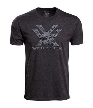 Vortex T-Shirt Charcoal Heather Camo Logo SZ L