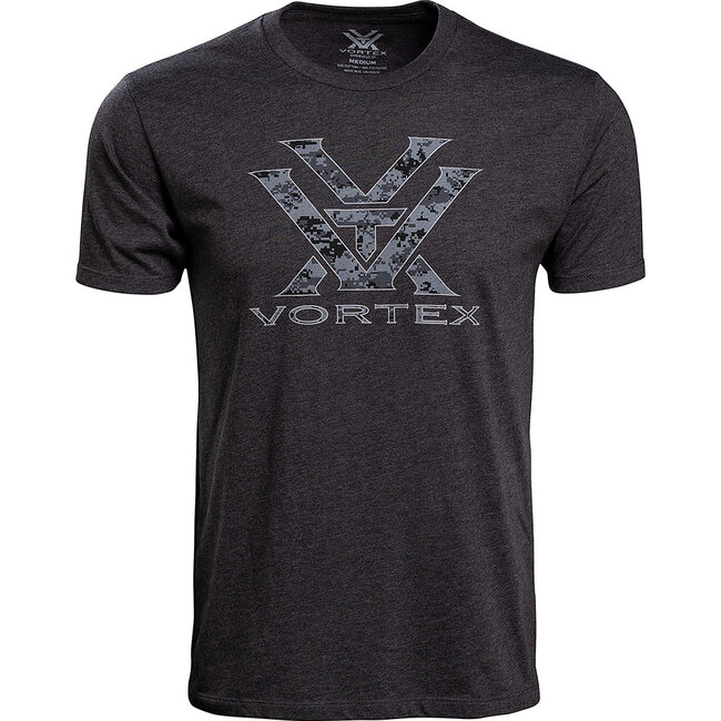 Vortex T-Shirt Charcoal Heather Camo Logo SZ L