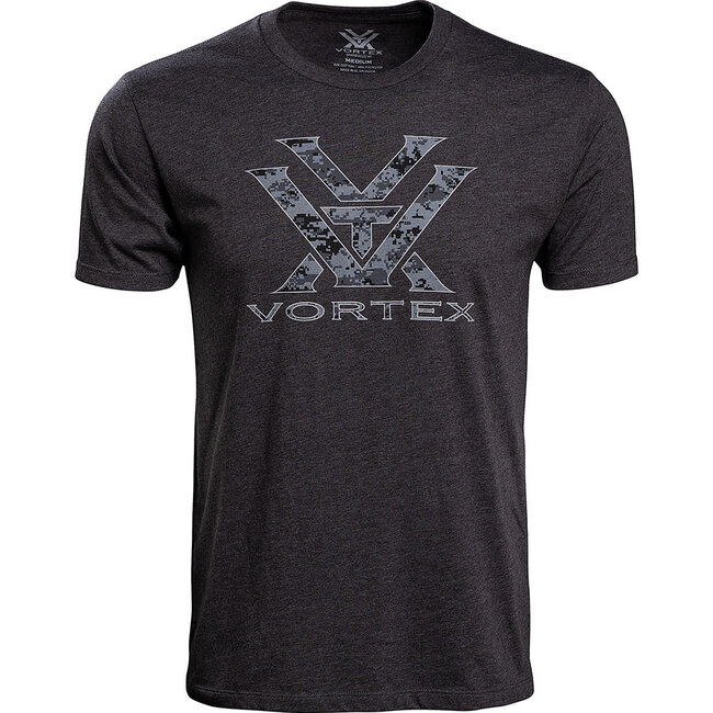 Vortex T-Shirt Charcoal Heather Camo Logo SZ XL