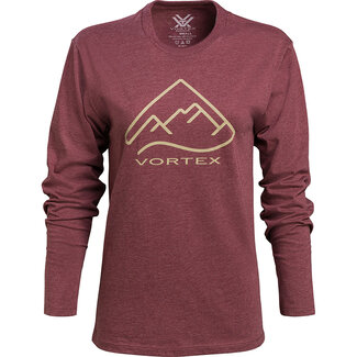 Vortex Womens Long Sleeve Shirt Burgundy Alpine Line SZ M