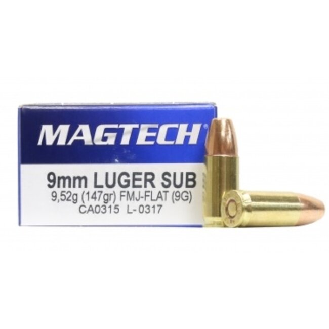 Mag Tech 9mm Luger 147GR FMJ-Flat 9G Brass 1000 RDS