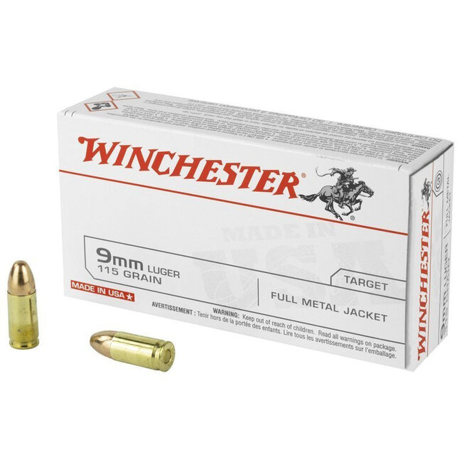 Winchester Winchester 9mm Luger 115GR FMJ 500RDS