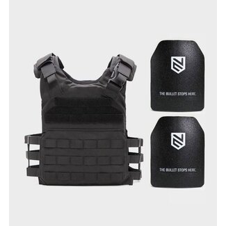 Guardian Gear G2 Fast Carrier Bundle 10X12 Black+ (2) Level III Rifle PLates Include Mag Pouches