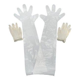 Allen Field Dressing Latex Gloves 2 Pairs 1 Wrist Length 1 Shoulder Length